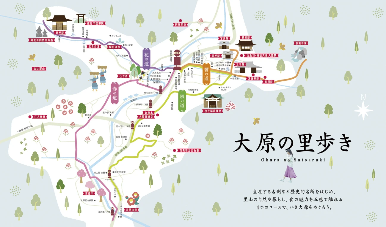 京都大原散策マップ イラスト